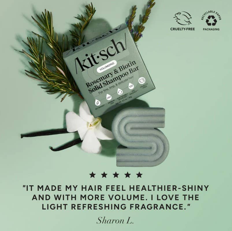 Kitsch Rosemary & Biotin Volumizing Shampoo & Conditioner Bar Combo - Bare Face Beauty