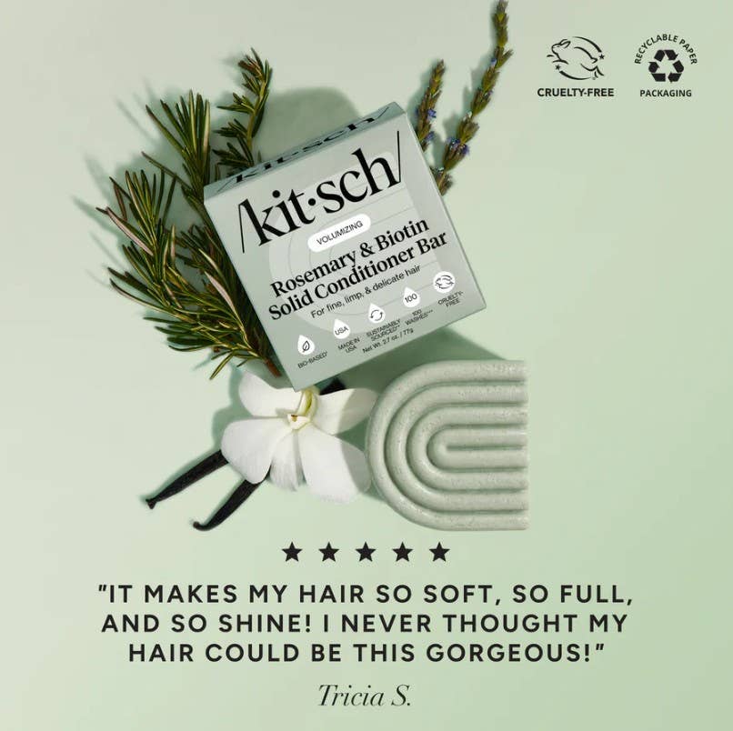 Kitsch Rosemary & Biotin Volumizing Shampoo & Conditioner Bar Combo - Bare Face Beauty
