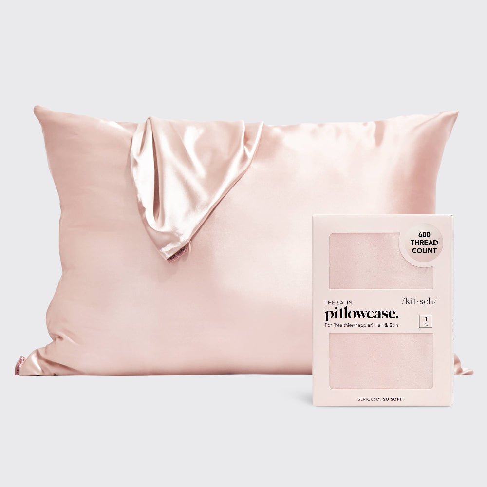 Kitsch Satin Pillowcase Standard - Blush - Bare Face Beauty