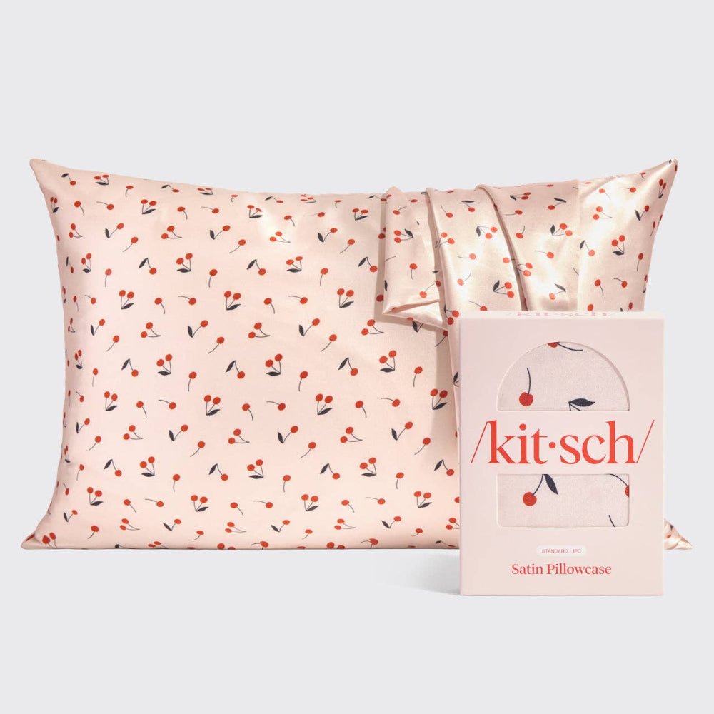 Kitsch Satin Pillowcase Standard - Cherry Print - Bare Face Beauty