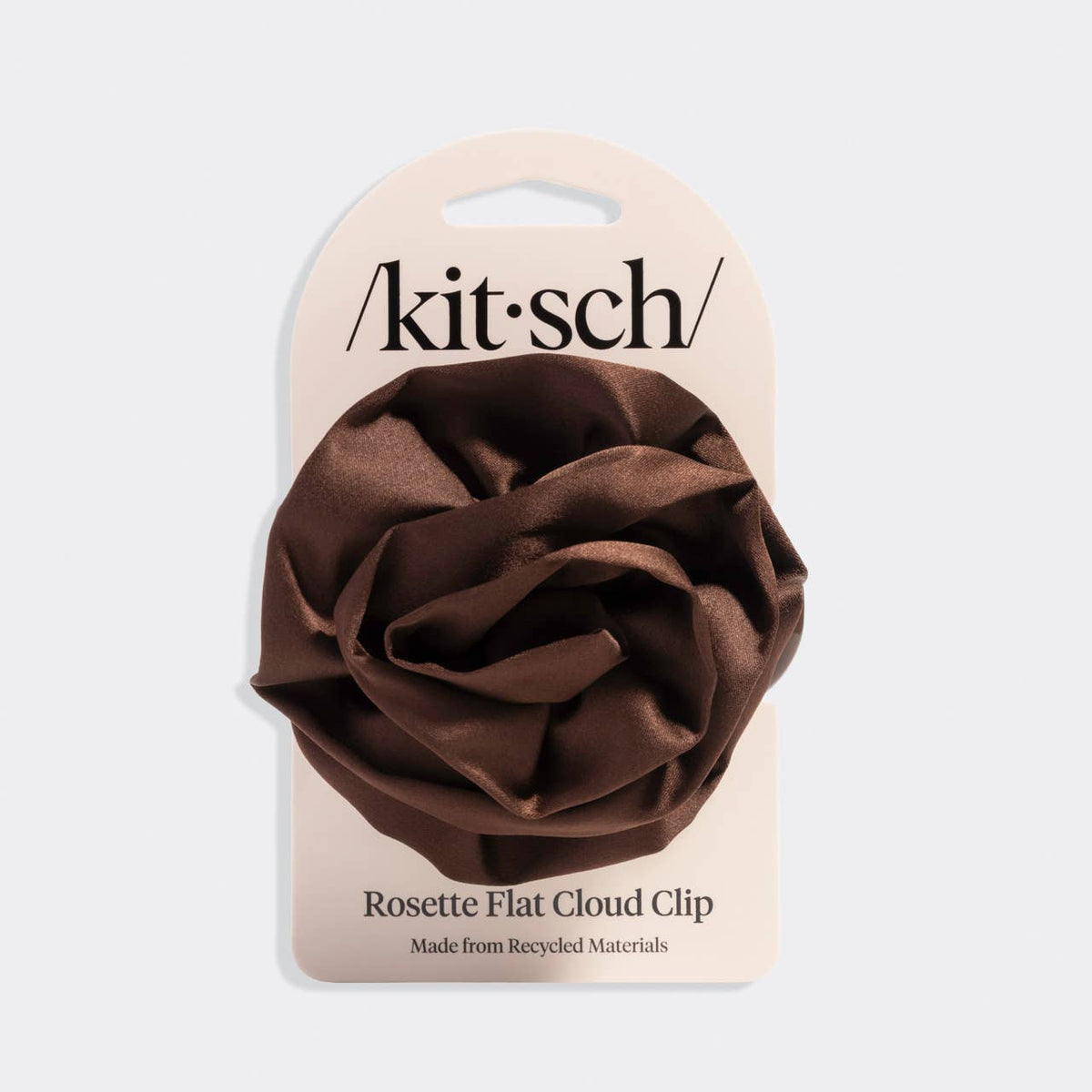 Kitsch Satin Rosette Medium Flat Cloud Clip - Chocolate - Bare Face Beauty