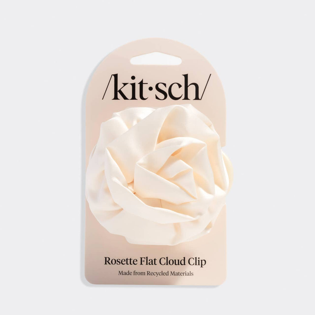 Kitsch Satin Rosette Medium Flat Cloud Clip - Cream - Bare Face Beauty