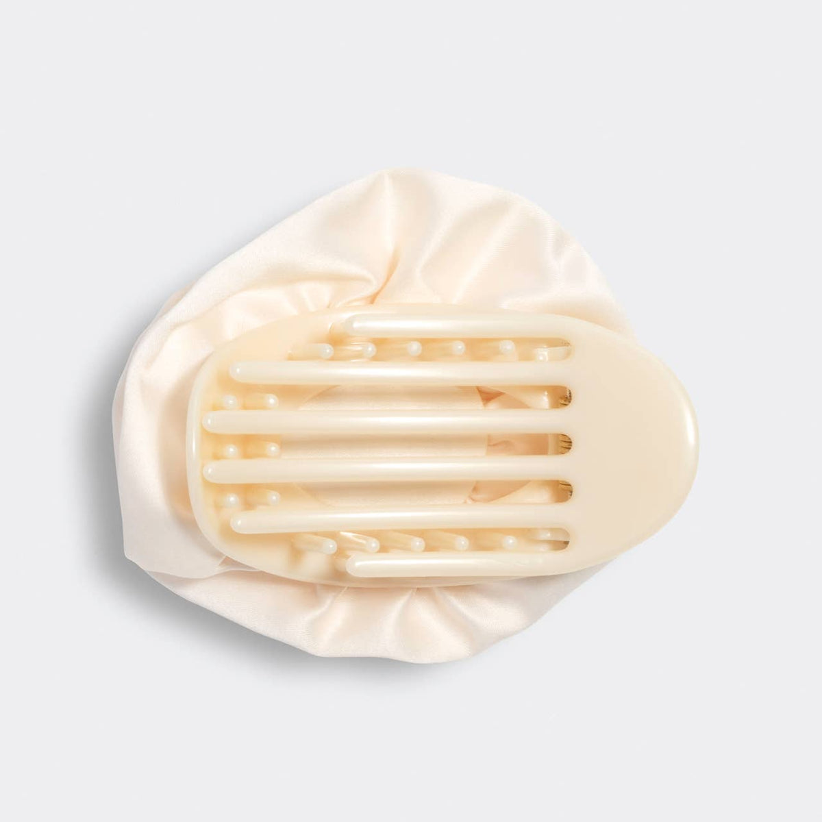 Kitsch Satin Rosette Medium Flat Cloud Clip - Cream - Bare Face Beauty