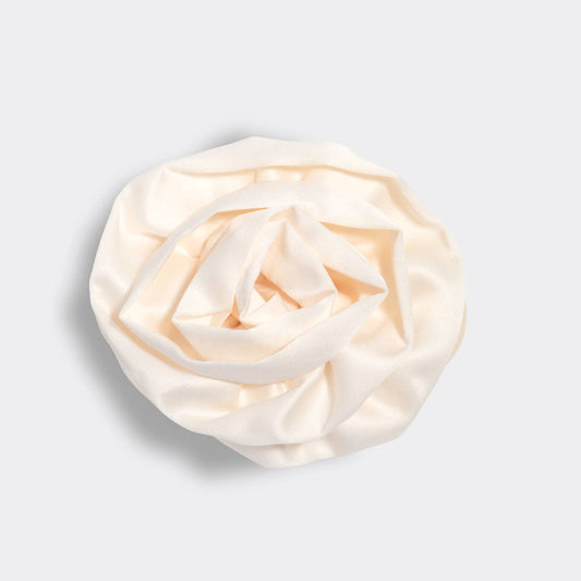 Kitsch Satin Rosette Medium Flat Cloud Clip - Cream - Bare Face Beauty