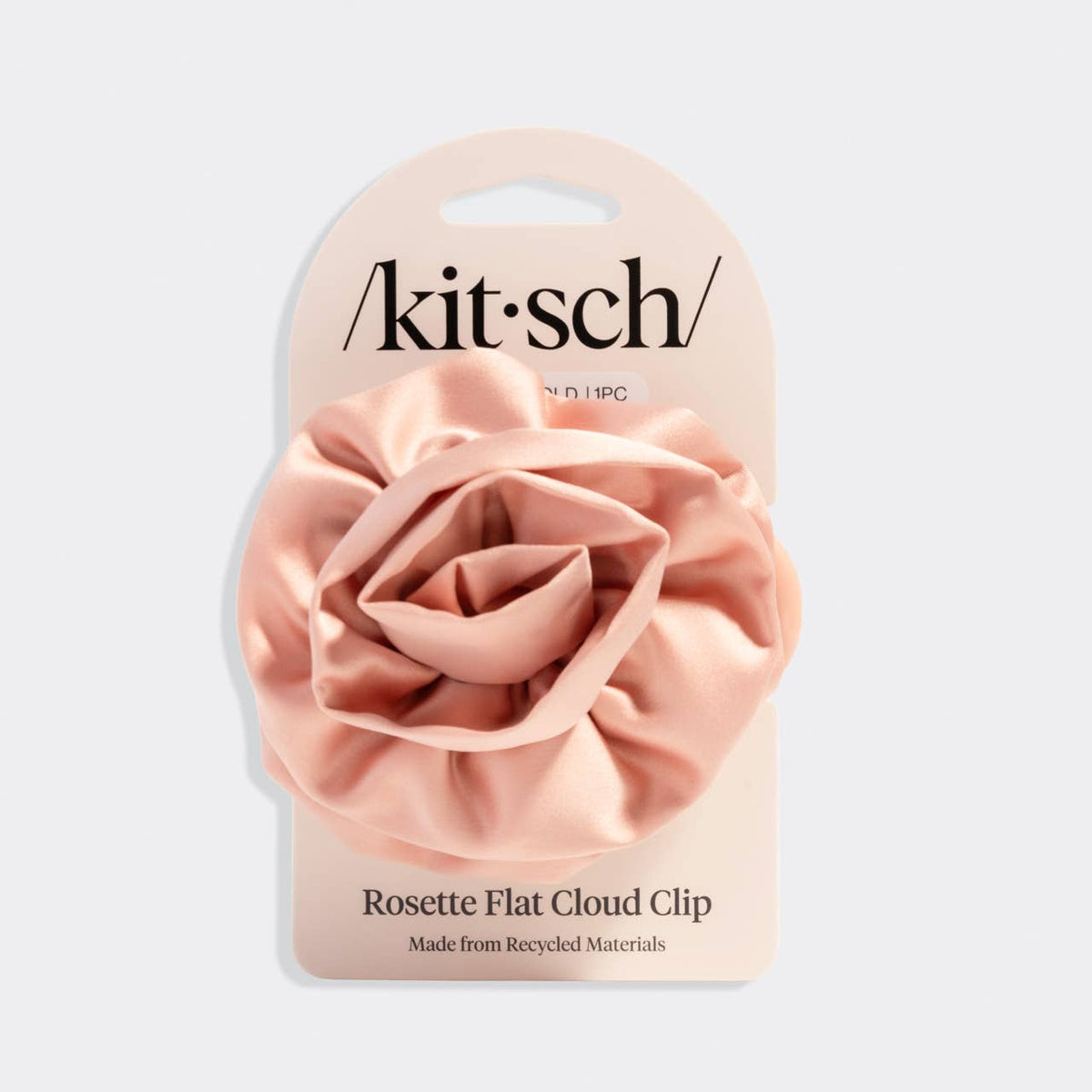 Kitsch Satin Rosette Medium Flat Cloud Clip - Terracotta - Bare Face Beauty