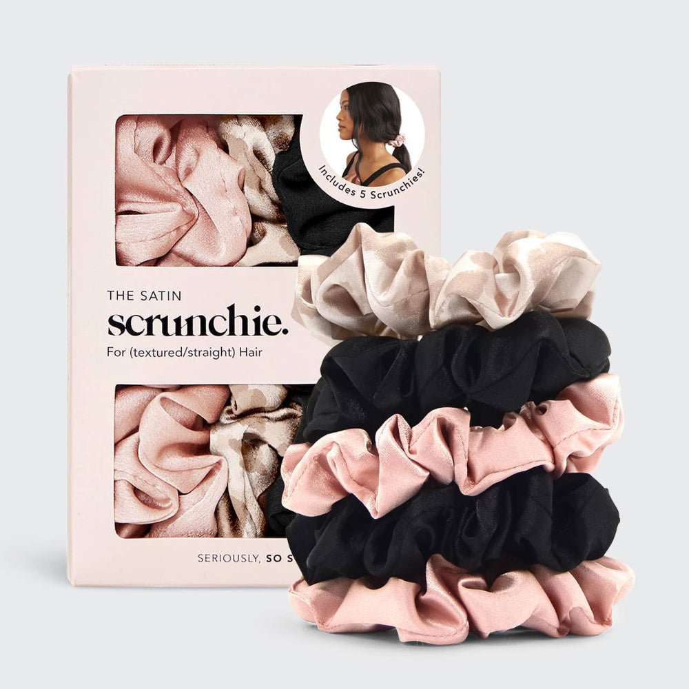 Kitsch Satin Sleep Scrunchies 5pc - Assorted - Bare Face Beauty