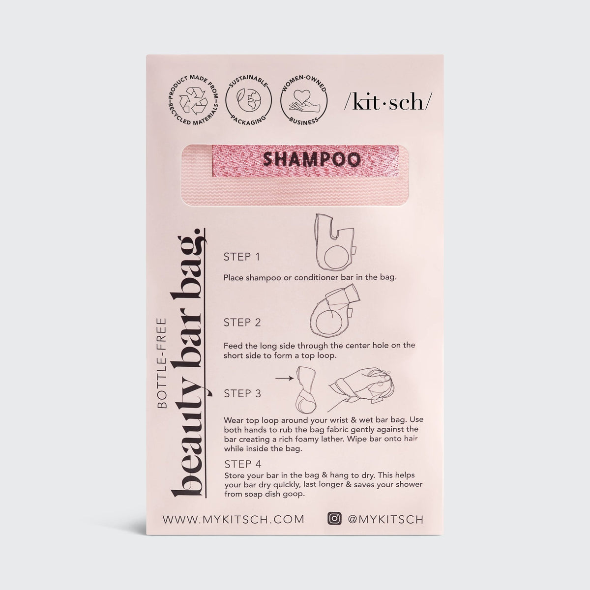 Kitsch Shampoo Beauty Bar Bag - Blush - Bare Face Beauty