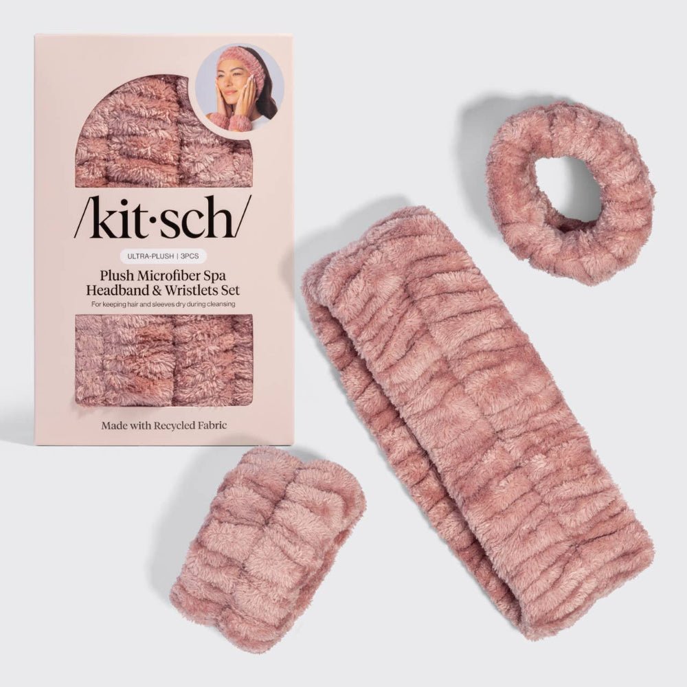 Kitsch Spa Headband and Wristlets 3pc Set - Terracotta - Bare Face Beauty
