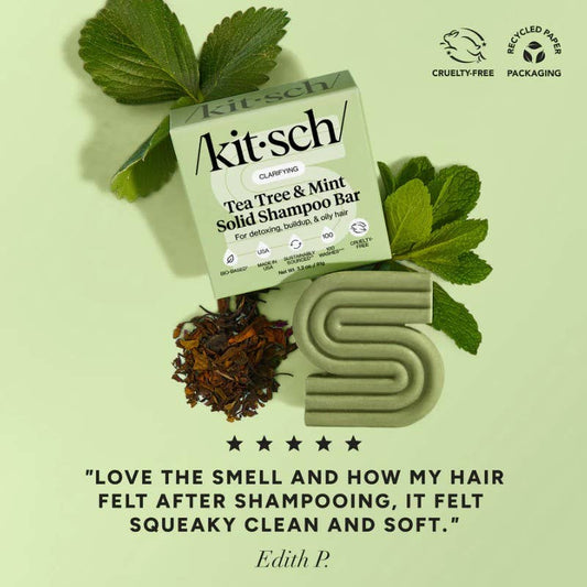 Kitsch Tea Tree & Mint Clarifying Shampoo & Conditioner Bar Combo - Bare Face Beauty