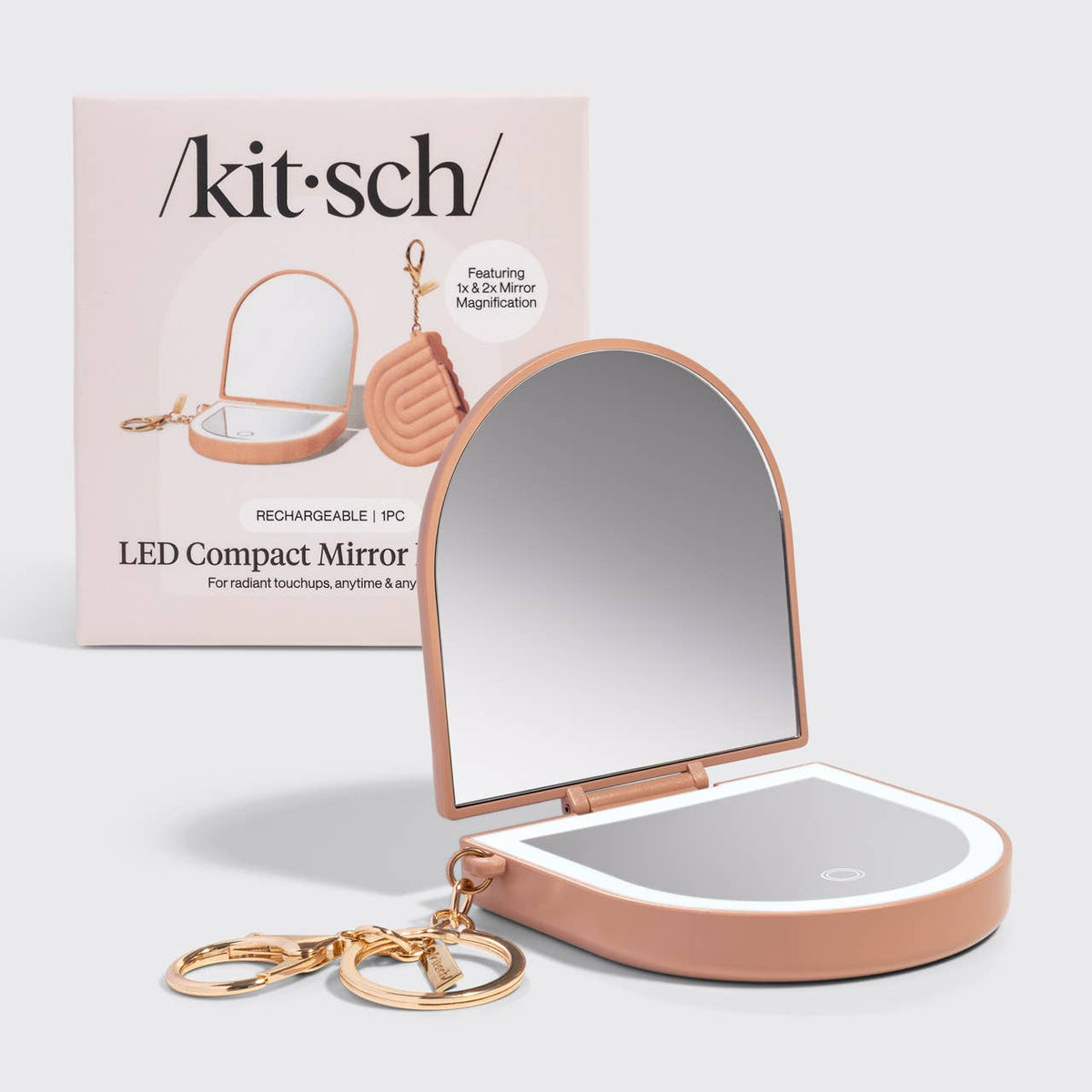 Kitsch Terracotta Compact Mirror Keychain - Bare Face Beauty