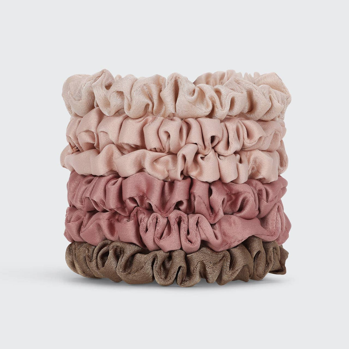 Kitsch Ultra Petite Satin Scrunchies 6pc - Terracotta - Bare Face Beauty