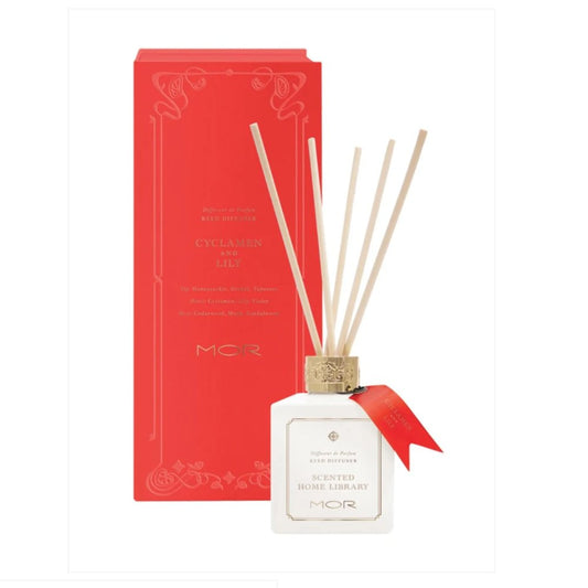 MOR Cyclamen and Lily Scented Home Library Reed Diffuser 180ml - Bare Face Beauty