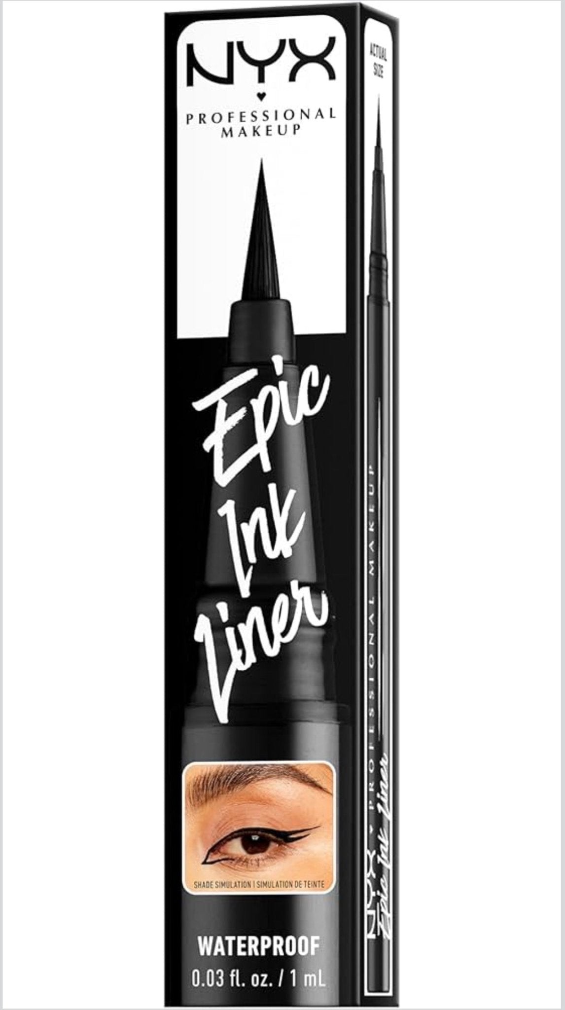 NYX Professional Makeup EPIC Ink Eyeliner - Black - Bare Face Beauty