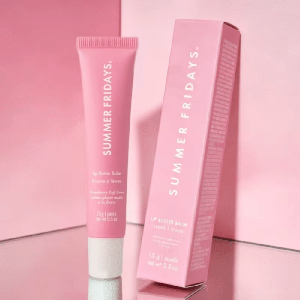 SUMMER FRIDAYS Lip Butter Balm 15g - Strawberry Soft Serve - Limited Edition - Bare Face Beauty