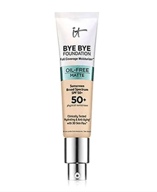 It Cosmetics Bye Bye Foundation Full Coverage Oil Free Matte Moisturizer with SPF 50+ 30ml - Light - Bare Face Beauty
